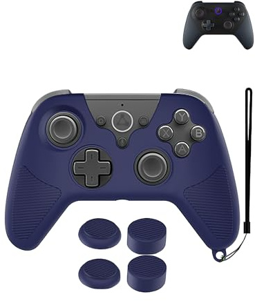 Silicone Case for Amzcon Luna Game Controller with Joystick Caps and Strap - Protect Your Controller with Durable Material,Blue