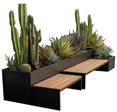 Panca con fioriera, Set di panchine for fioriera da esterno Set di panchine for esterni commerciali Set di tavoli e sedie for il tempo libero for esterni Set di fioriere for parchi in metallo assembla