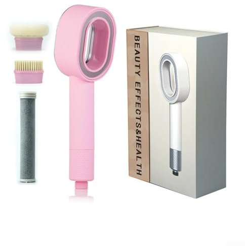 Shower Heads, Integrated Shower Head, With A Built-in Filter, Large Powerful Flow Rain Showerhead, With Present Box(Pink)