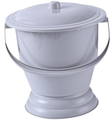 LeeQinersw Pot de Chambre d'Urinoir, Urinoir Épaissie en Plastique, Urinoir de Nuit avec Couvercle et Manche, Toilette Portable pour la Maison, Femmes Hommes, Gris
