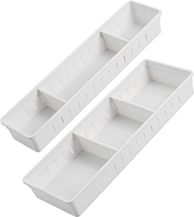 ARTIBETTER 2stücke Teiliges Aufbewahrungsbox Mit Verstellbaren Trennwänden Multifunktionaler Organizer Langlebiger Kunststoff Weiße Schubladenbox Zur Übersichtlichen Aufbewahrung Von Kleintei