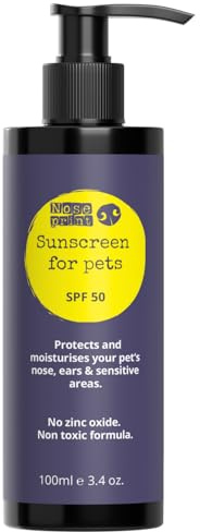 Noseprint LSF 50 Pet Sunscreen Lotion Flasche | Feuchtigkeitsspendender Sonnenschutz für Hunde und Katzen | Ungiftige Formel Hundenase | Hundepfotenbalsam Sonnencreme