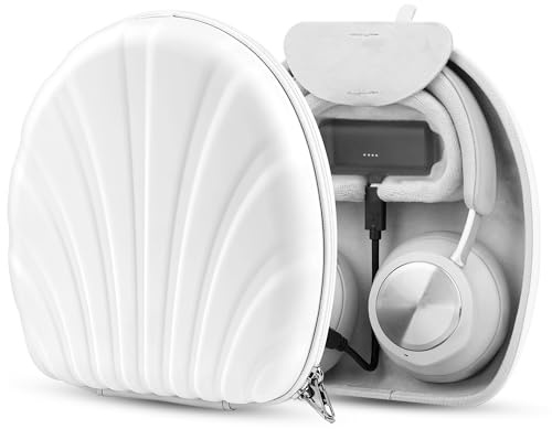 Geekria PRO Charging Headphones Case Compatible with Sennheiser PXC 550-II, B&O Beoplay H9/HX, Hard Shell, Durable, Multi-Layer Protection Travel Carrying Bag (White) Without Power Bank