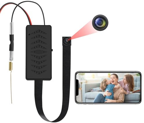 TANGMI Mini Telecamera Spia Nascosta1080P HD, Portatile 2.4G e 5Ghz Telecamera Nascosta, Rilevamento del Movimento e Registrazione in Loop Micro Telecamera Spia con Batteria