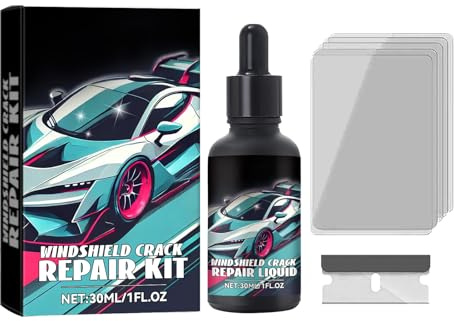 Kit Reparation Pare Brise,Efface Rayure Pare Brise,Colle Pare Brise Voiture,Kit de Réparation de Verre Fissuré pour Craquelures,Rayures, Trous,Dommages en éToile.