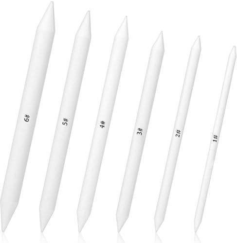 SHENLIU 6 Stück Papierwischer Set, 6 Verschieden Größen Doppelköpfe Papier Stift Radierstift Papier Malerei Für Abwischen Korrigieren Kunst Zeichnen Künstler Basteln