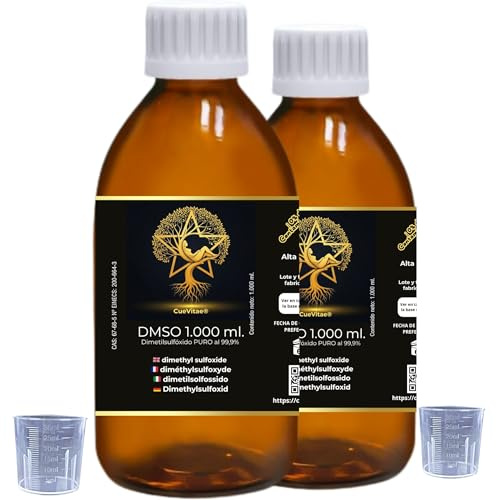 CueVitae® DMSO 99,9% 2x1000 ml | Dimetilsulfóxido puro | Vidrio