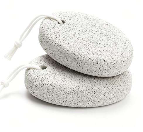 zoerbufan 2 Pack Pumice Stone for Feet/Hands/Body, Natural Lava Pumice Stone for Dead Hard Skin Removal, Foot Scrubber, White Callus Remover, Foot File for Men/Women for Exfoliation(Grey)