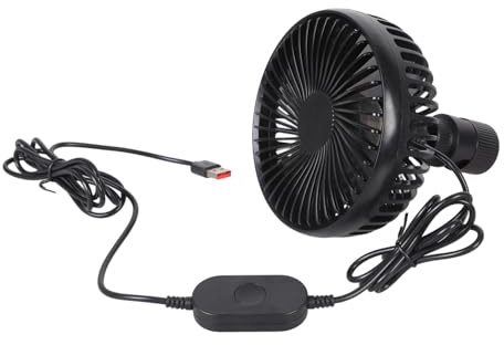 ZEPFJHE 1 Ensemble de Ventilateur USB Flexible 5V, Refroidissement de siège de Voiture avec Base à rotule, adapté à Un Tube de 10Mm à 23Mm pour Une Utilisation Polyvalente, Table USB