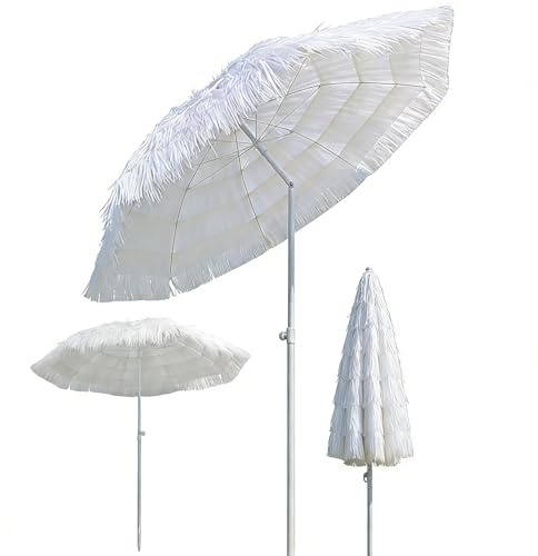 Genérico Sombrilla De Paja De 200 Cm - Sombrillas Toldos Tiki Estilo Hawaiano -Parasol De Paja Portátil para Playa, Jardín, Piscina O Patio Exterior