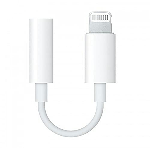 3.5mm Headphone Jack Adapter compatible with iPhone, White, ABS, Music Playback Support, iOS 13 Compatible