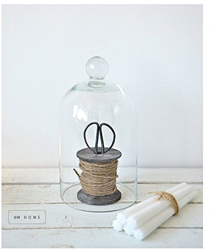 EMH Medium Mouth Blown Glass Display Cover Cloche Bell Dome Centrepiece 28 cm