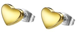 LOTUS STYLE Pendientes de Mujer Dorado Corazón Espárrago Acero Dorado