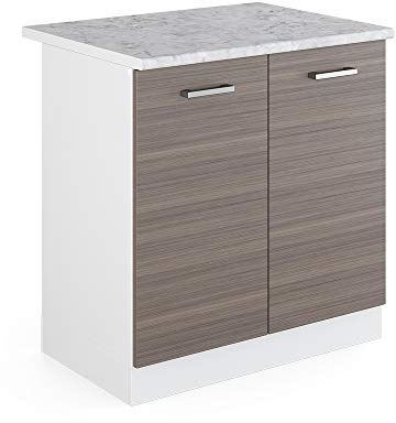 Vicco Spülenunterschrank R-Line, Edelgrau, 80 cm, AP Marmor, zur freien Kombination innerhalb modularer Küchensysteme