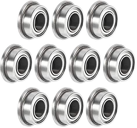 sourcing map MF63zz Flansch-Kugellager, 3 mm x 6 mm x 2,5 mm, doppelt geschirmt, Chromstahl, tiefe Rillenlager, 10 Stück