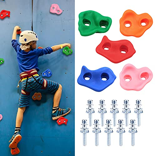 jiuzcare 5 Pezzi Arrampicata Set per Bambini Parete Rock Climbing Holds Set Porta Arrampicata per Bambini da Giardino Forte capacità di Carico for Amusement Equipment Prese Arrampicata Bambini Rock