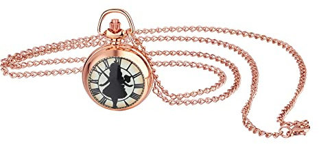 JewelryWe Vintage Pocket Watch Classic Steampunk Fob Half Hunter Quartz Watches Retro Pendant Watch Necklace for Men Women