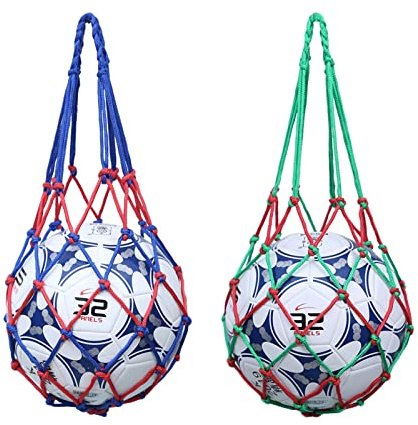 SHULLIN 2 Stück Tragbare Fußball Netztasche Basketball Netz Tasche Balltaschen netze Ballnetz 1 Single Ball Träger Fußballnetztasche Volleyballnetztasche Ballnetz Net Tasche für 1 Ball