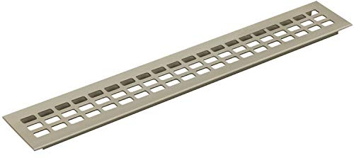 vasalat ventilationsgaller, kylskåp, 800 x 100 mm, infällbar ventilationsplåt – även för garderober och dörrar, aluminium/titan-rostfritt stål-effekt