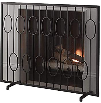 FLBT Kaminschutzgitter aus Metall, Sicherheitsbarriere, Funkenschutz für Babys und Haustiere, Schwarz, 37,4 L × 8,7 B × 29,5 H Needed