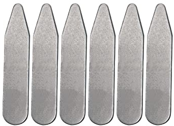 LOVIVER Set mit 6 Kragenstäbchen, exquisit, knitterfrei, glatte Kanten, Metall, mehrere Größenoptionen, einzigartig für die Arbeit, Uniform, Damen, Herren, 50 mm x 10 mm x 0,8 mm