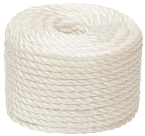 vidaXL Cuerda de Trabajo Seguridad Escalada Camping Torcida Bricolaje Artesanía Multiusos Aire Libre Exterior Polipropileno Blanco 16 mm 250 m