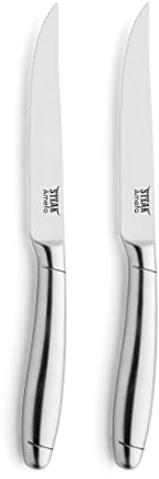 Amefa PRIME RIB Steakmesser-Set Edelstahl | 2-teilig | Mikrosäge-Schliff | 13/0 Klingenstahl | spülmaschinenfestes Steakmesser mit einteiligem Griff | einteiliges Steakmesser