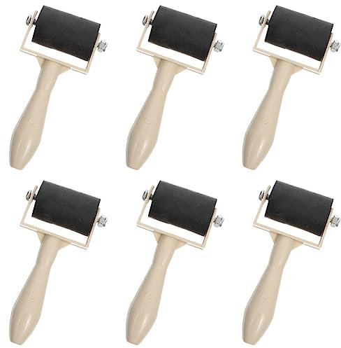 MAGICLULU Roller Paint Brush Rubber Roller Brayer for Crafting Ink Roller Tool 6pcs Printmaking Brayer Ink Painting Block Stamping Brayer Professional Rubber Brayer Ink Roller