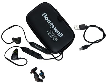 Howard Leight Honeywell Impact In-Ear Pro Cuffie Antirumore Rilevabili con Funzione Hear-Through & Bluetooth, BLISTER, Nero, SNR 30 dB, Batteria Ricaricabile al Litio USB-C, 1034107-IE