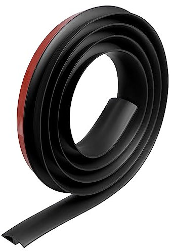QUARKZMAN Piso Borde Recorte Tira Auto Adhesivo, Alfombra a Baldosa Transición Tira Reborde Recorte Tira para Laminado Puerta Borde Altura Menos De 12mm/0,5 Pulgadas, Negro 6,56 Pies
