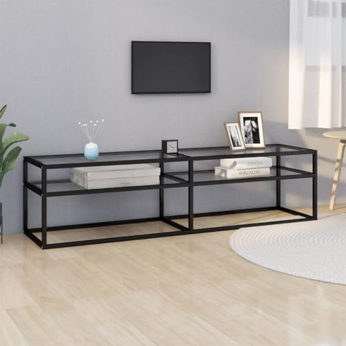 Wohnzimmer Unterhaltungszentrum Aufbewahrungsschrank TV-Ständer TV-Schrank Transparent 160x40x40,5 cm Hartglas Geeignet für Wohnzimmer Schlafzimmer