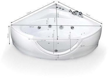 SPALINA TASMANIE White Jets - Vasca idromassaggio oblò L 135 x l 135 cm, by