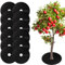 Lot de 12 Toile Anti-Mauvaises Herbes, Coussin Rond Non-Tissé, Biodégradable, Paillage Jardin, Toile Hivernage Plante Exterieur, pour Nouveaux Arbres, Vergers, Aménagement Paysager, Diamètre 52cm