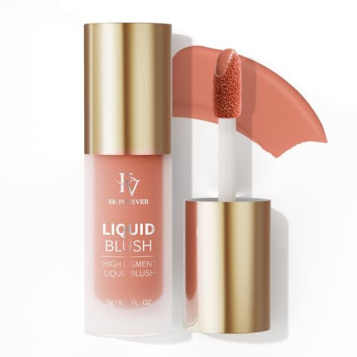 FV Blush Liquide Haute Pigmentation, Crème de Blush à Texture Légère, Finition Naturelle, Longue Durée, Fard à Joues pour Maquillage Sain et Éclatant (Romance, 5g)