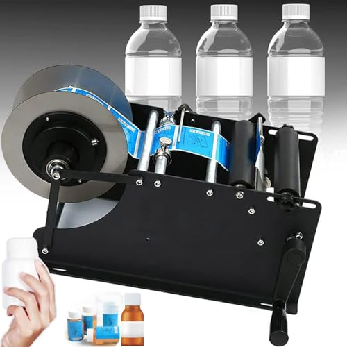 Selbstklebender Etikettierer Für Runde Flaschenetiketten – 30 Mal/Minute, Manuelle Runde Etikettiermaschine – 10–150 Mm, Verstellbarer Etikettenspender, Für Glas