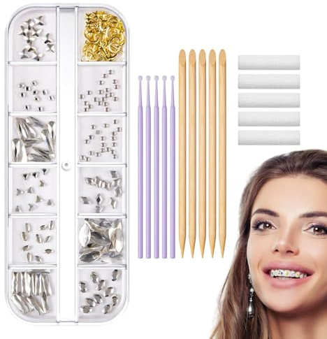 Tand Gems Crystals, Teeth Gems Kit - Fashionabla ädelstenar för tänder,Reflekterande tand multiformade ädelstenar för tanddekoration, bländande leenden för dejting, resor, fest, bar