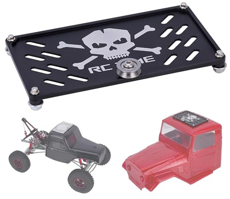 1/10 Scale RC Accessories Roof Rack Luggage with Pulley Bearing, Aluminum 1/8 1/10 RC Crawler Accessories, for SCX10 TRX4 Capra Car Shell Decoration FJ40 Housing Accessories (Black B)