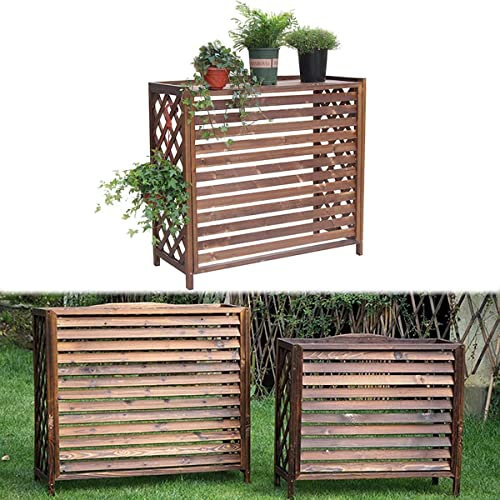 FGDIUCVN Pantalla para Valla de Aire Acondicionado, Madera Maciza, Resistente a la Intemperie, Cubierta para Aire Acondicionado, contraventanas, Estante para Flores, contraventanas, Estante