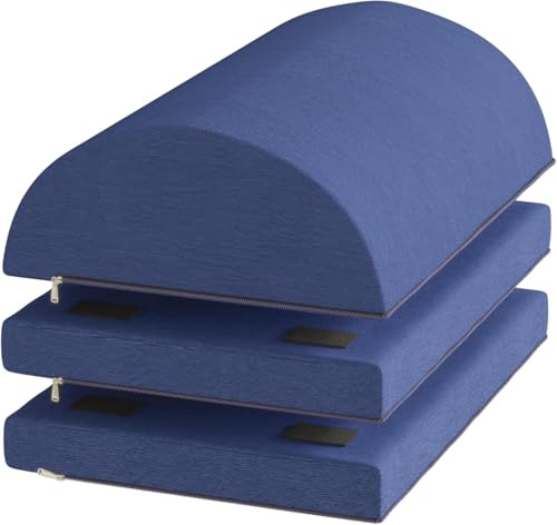 Fußbank, Fußablage Schreibtisch, Ergonomische Fußstütze Schreibtisch Unter Dem Schreibtisch Mit Waschbarem Bezug, Fußhocker, Schreibtischzubehör Für Unter Dem Schreibtisch, Verstellbar, Marineblau