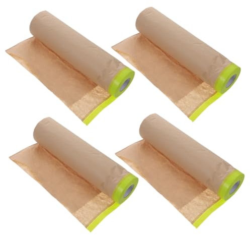 NUOBESTY 4rollen Selbstklebendes Abdeckpapier Für Malerarbeiten Transparente Maskierfolie Für Auto Und Möbel Leicht Zuschneidbar Vielseitig Einsetzbar Einfach Zu Handhaben