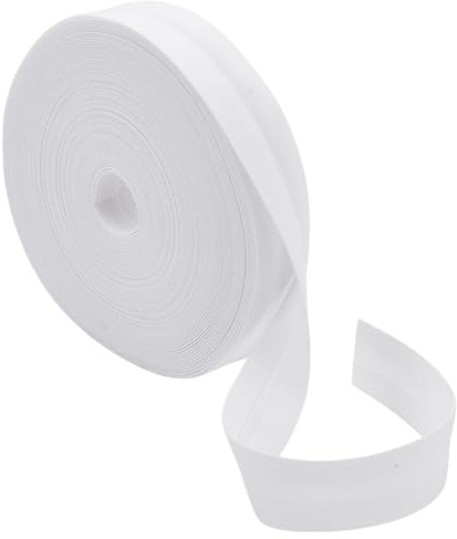 WADORN 10 m Doppelt Gefaltetes Schrägband 16mm Schrägband Doppelt Gefaltet Weißes Polycotton Bindeband Nähstoff Schrägband für Nähen Säumen Quilten Säumen Paspelieren Bekleidungshandwerk