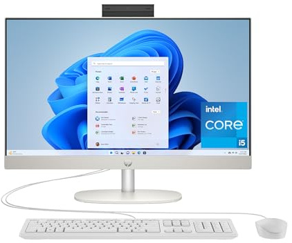 HP 23.8 inch All-in-One Desktop PC, FHD Display, Intel Core i5-1334U, 16 GB RAM, 512 GB SSD, Intel UHD Graphics, Windows 11 Home, Shell White, 24-cr0112 (2025)