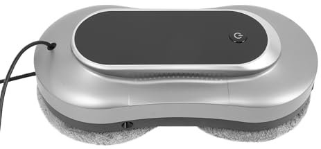 Dettchan Robot per la pulizia delle finestre, colore grigio argento, robot intelligente per la pulizia dei vetri, per superfici in vetro, finestre, specchi, porte in vetro, 35 x 28 x 12 cm