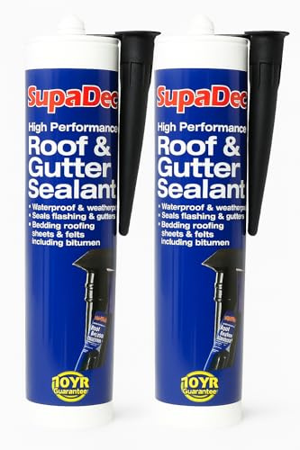 Roof & Gutter Sealant C20 300ml Black – Pack of 2 | Waterproof Roof Sealer & Gutter Sealant | Waterproof Exterior Filler for Roofs, Gutters & Pipes