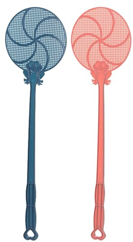 Tapette à mouche à long manche, 2 raquettes volantes portables à long manche, raquette à mouches large en maille épaisse efficace pour l'intérieur de la cuisine