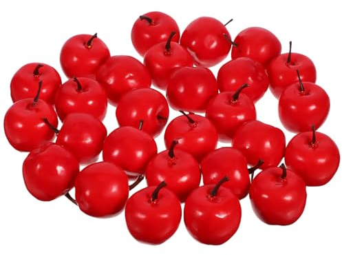 Simulationsfruchtmodell 30stücke Schaum Rot Halloween Geschenkideen | Fruchtförmiges Ornament, Selbstgemacht Landschaftsmodell, Emuliertes Fruchtmodell, Requisite für Dekoration