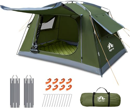 Night Cat Tienda de Campaña para 2 Personas: Impermeable Montar Fácil Ligero 3 Estaciones para Trekking Senderismo Festivales Al Aire Libre