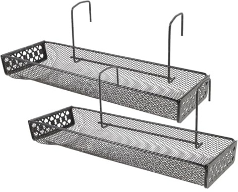 PRETYZOOM Soportes Colgantes para Macetas de Balcón 2 Piezas Estante Metálico Negro para Plantas Suculentas Perchero Multifuncional para Flores Organizador Resistente para Interior y