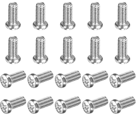 QUARKZMAN 100 Pcs Viti A Testa Piatta Phillips M3.5x8-0.6mm | Filettatura Completa, Acciaio Al Carbonio