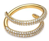 SINGULARU - Anillo Doble Scarlett. Latón con Baño en Oro de 18 Kt y Circonita. Joyas Para Mujer.